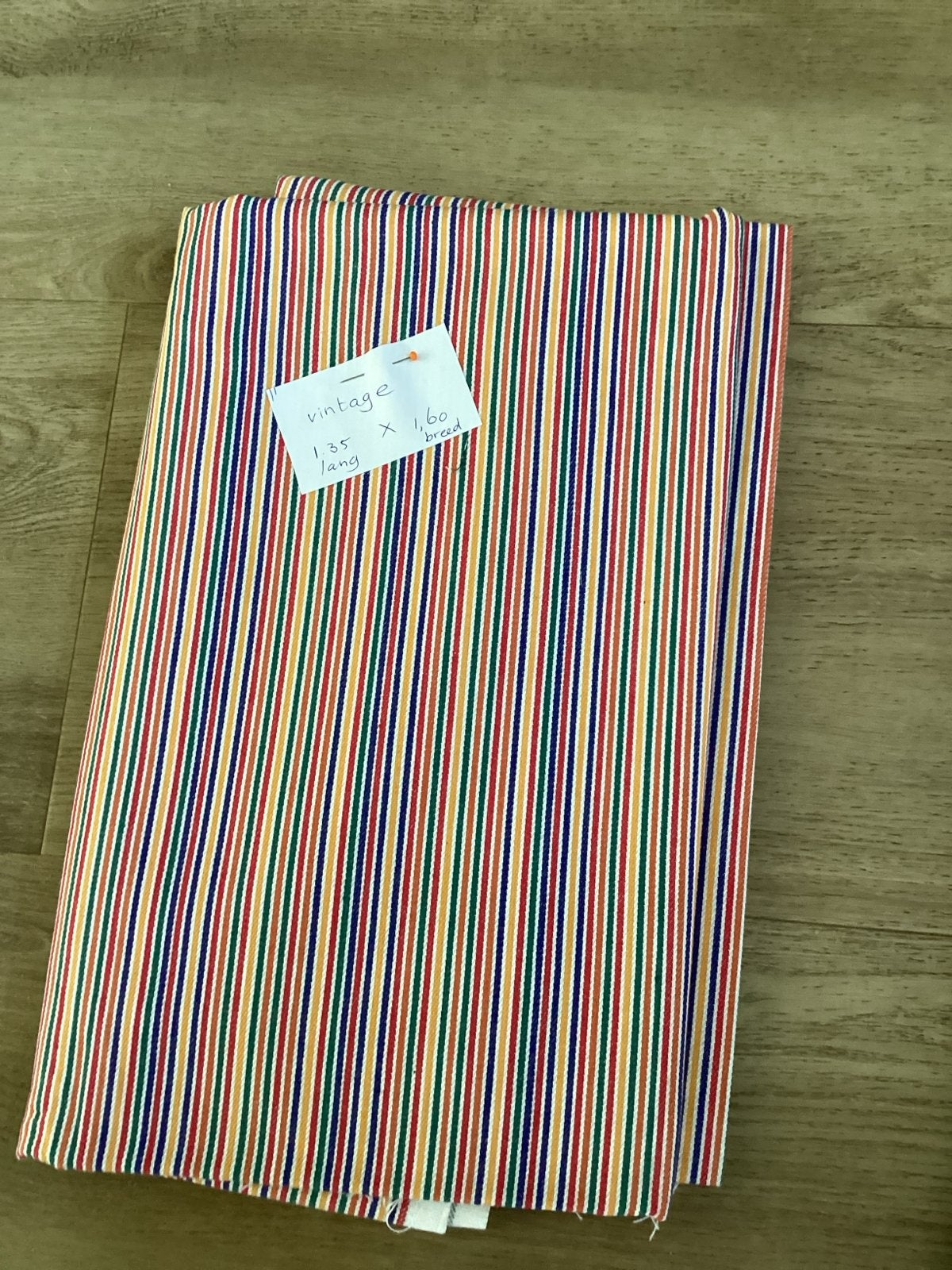 Vintage gestreepte stof 135x160 cm, Ophalen, Overige materialen, Gebruikt, Meerkleurig