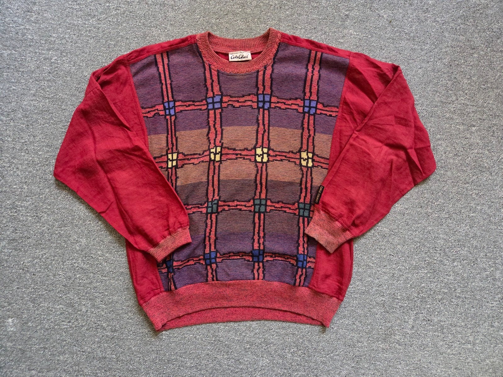 Vintage Carlo Colucci Trui - Maat L, Maat 52/54 (L), Ophalen of Verzenden, Zo goed als nieuw, Rood