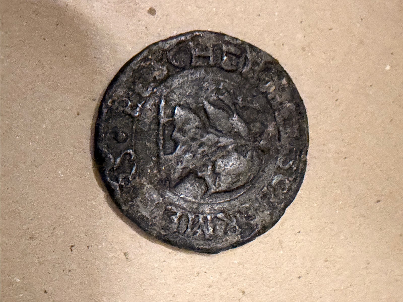 Oude munt met portret, mogelijk Romeins, Verzenden, Overige landen, Losse munt