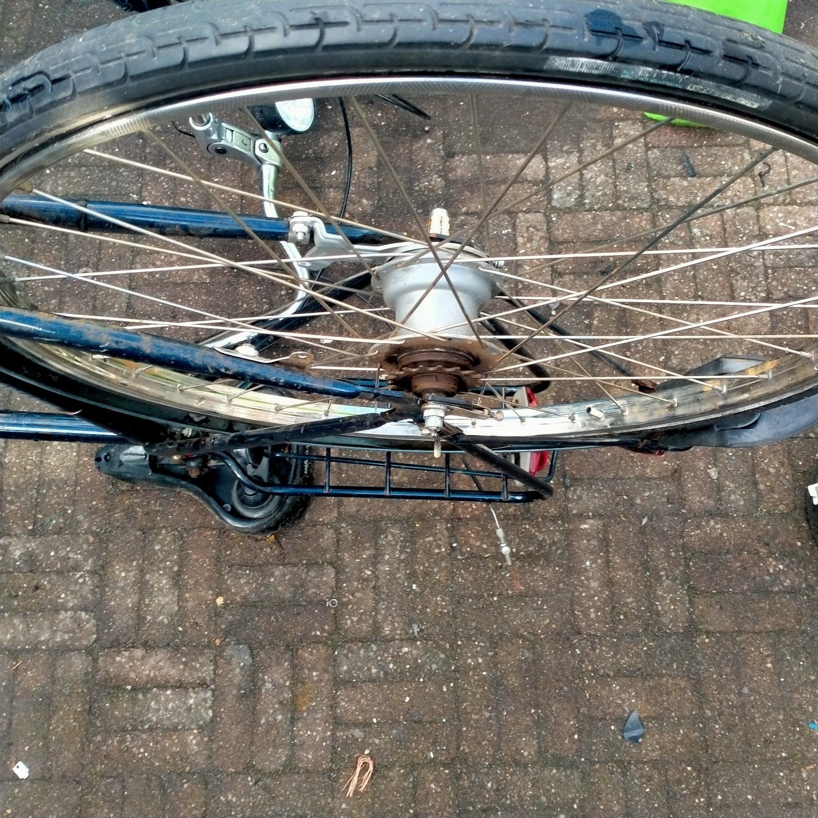Sachs achterwiel met RVS velg en spaken, 100% recht, Wiel, Gebruikt, Staal, Ophalen of Verzenden