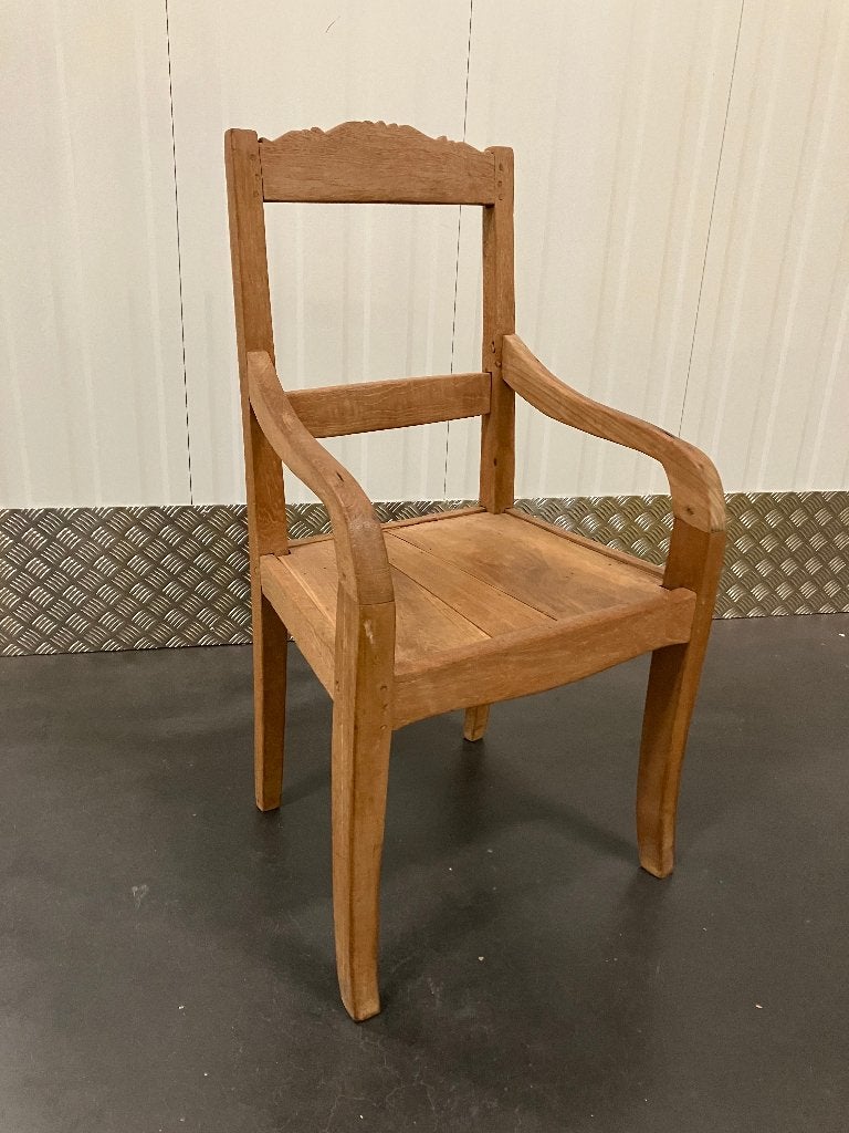 Houten stoel, Huis en Inrichting, Ophalen, Gebruikt, Bruin, Koloniaal