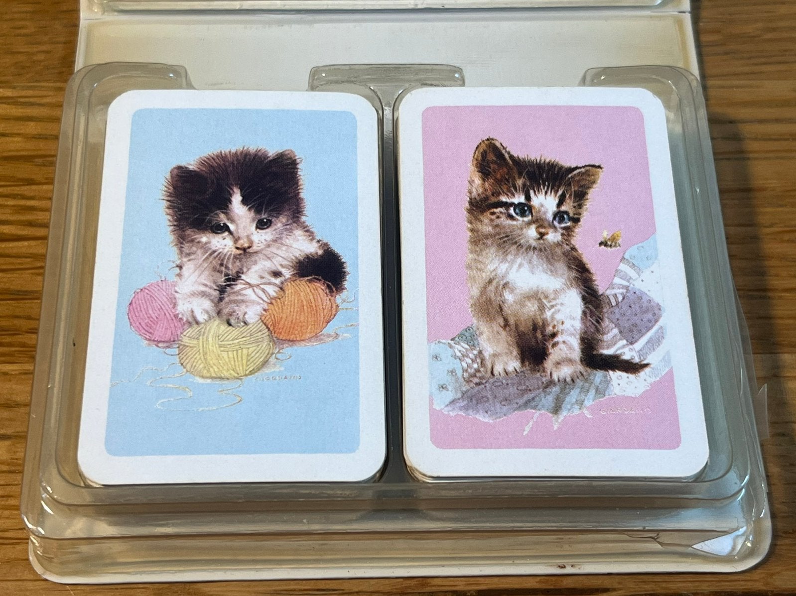 vintage speelkaarten katten patience-set – 2 sets – 6 jokers, Verzenden, Gebruikt, Speelkaart(en)