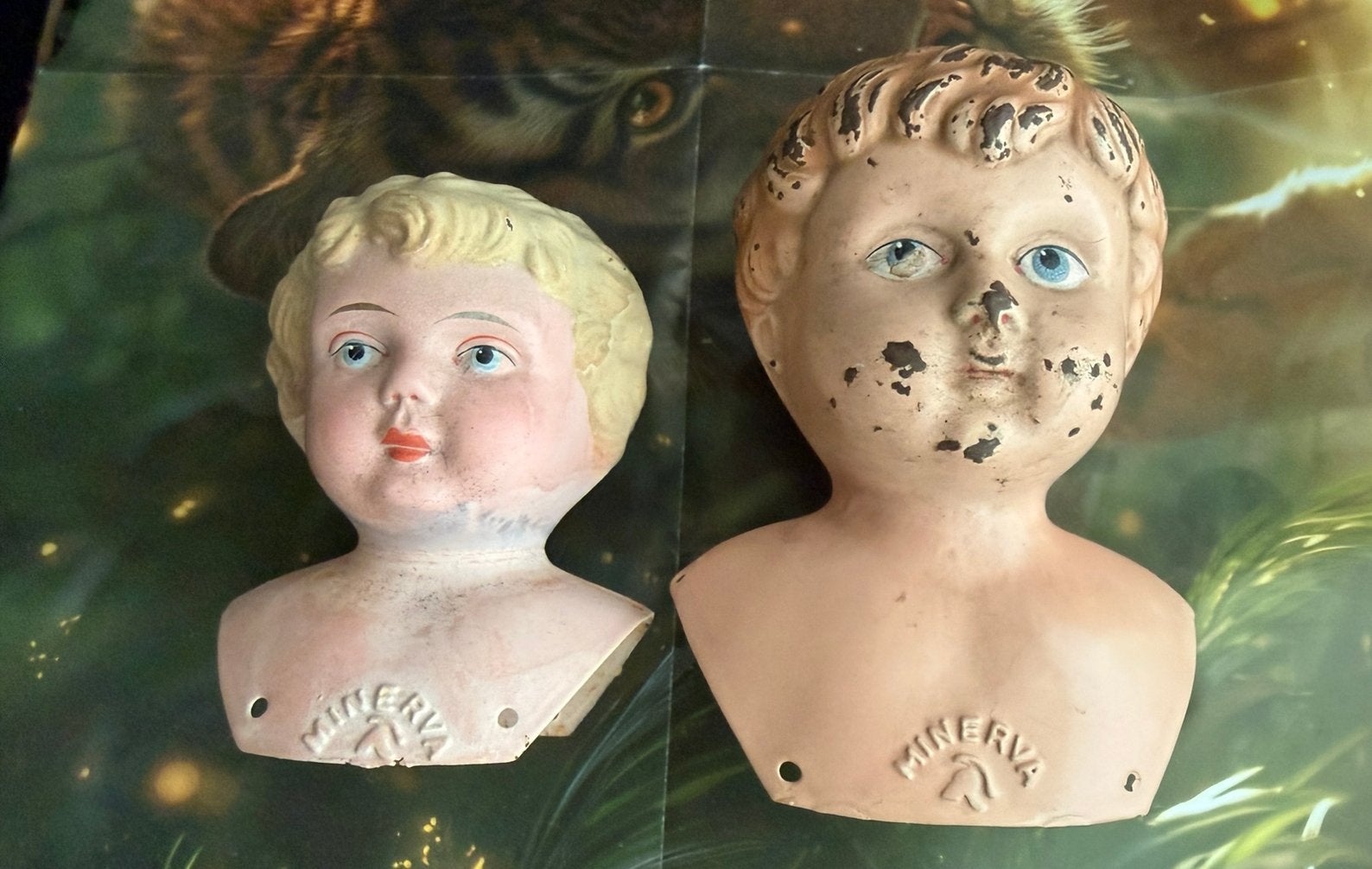 Minerva ijzeren poppenhoofdjes, Verzamelen, Ophalen of Verzenden, Gebruikt, Pop
