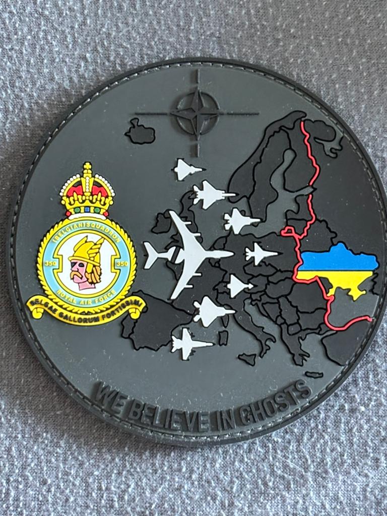 Pvc embleem 350 SQN we believe in ghosts patch, Verzenden, Luchtmacht, Overige gebieden, Embleem of Badge