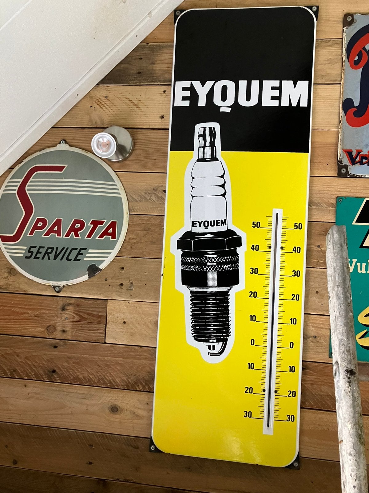 Eyquem emaille reclame bord, Ophalen of Verzenden, Zo goed als nieuw, Reclamebord