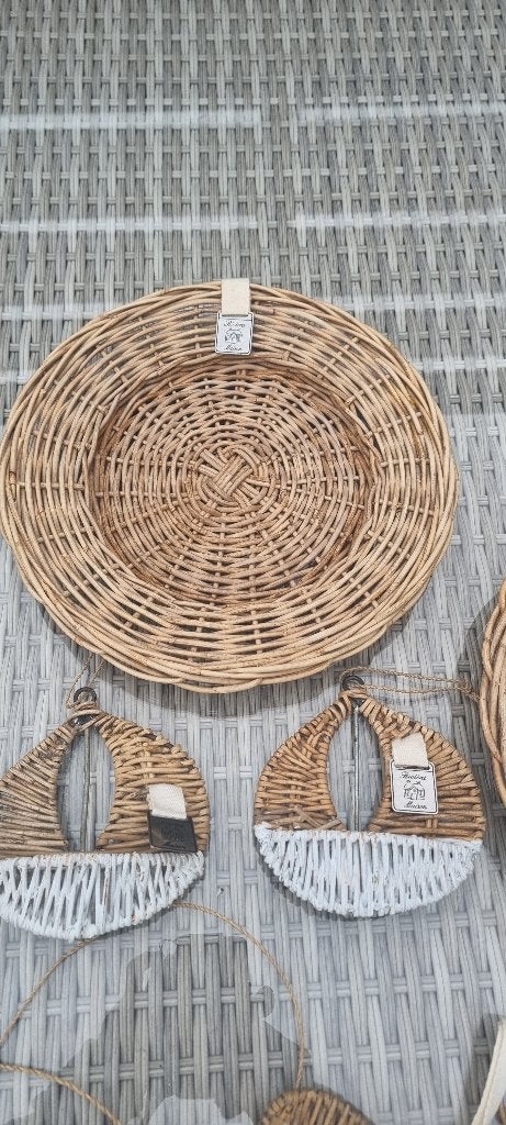 Riviera Maison Rotan Decoratie Set - Natuurlijke Boho Stijl, Beige, Boho, Nieuw, Ophalen of Verzenden