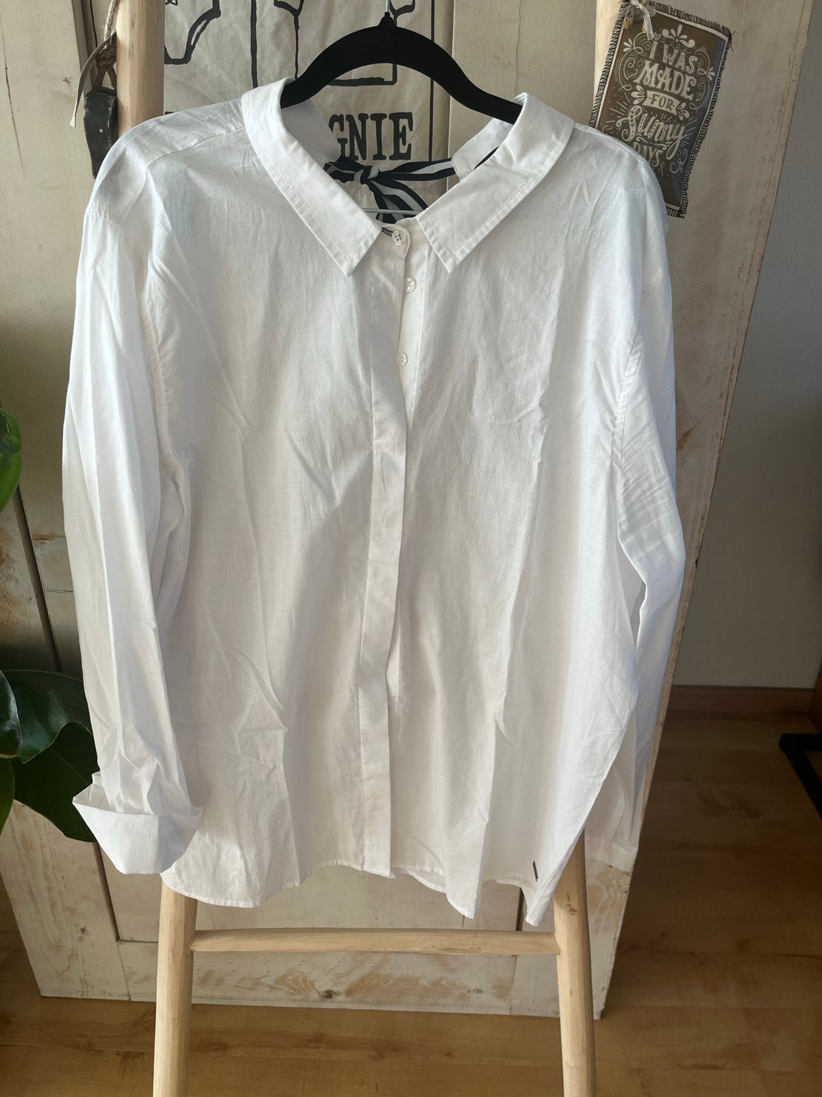 Bleu River witte blouse maat 46 - Zo goed als nieuw, Ophalen of Verzenden, Zo goed als nieuw, Maat 46/48 (XL) of groter, Wit