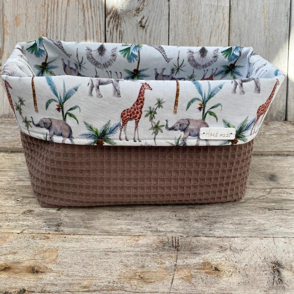 Commodemandje Jungle Dieren Taupe, Kinderen en Baby's, Info@lovelystitches.nl, Dubelspul 4, Surhuisterveen, Ophalen of Verzenden