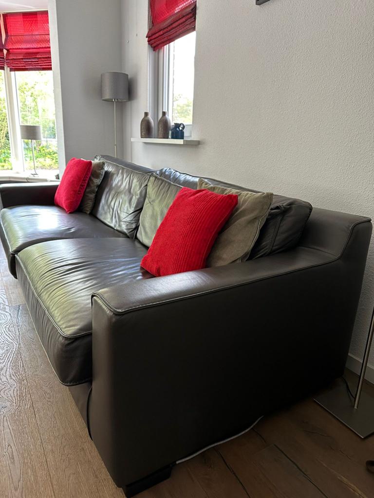 Grijze 4-zitsbank - 260x102 cm - Goede staat, Ophalen, 250 tot 300 cm, Gebruikt, 100 tot 125 cm