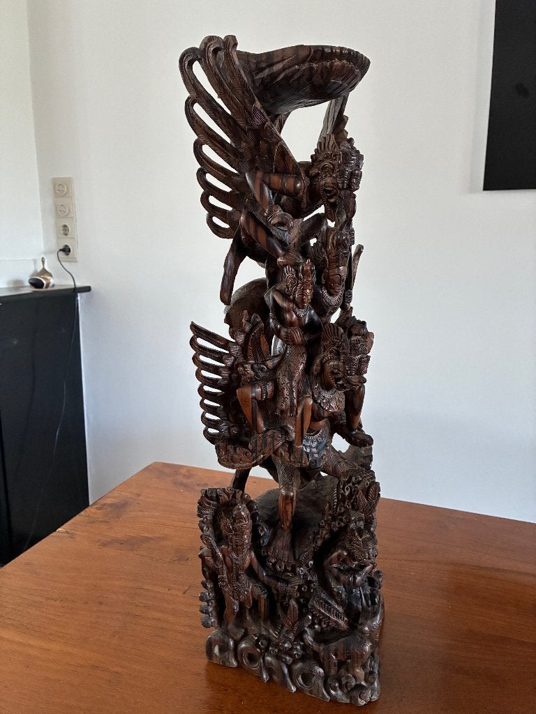 Balinese houten beeld, Ophalen, Houtsnijwerk, 50 - 100 cm, Handgemaakt