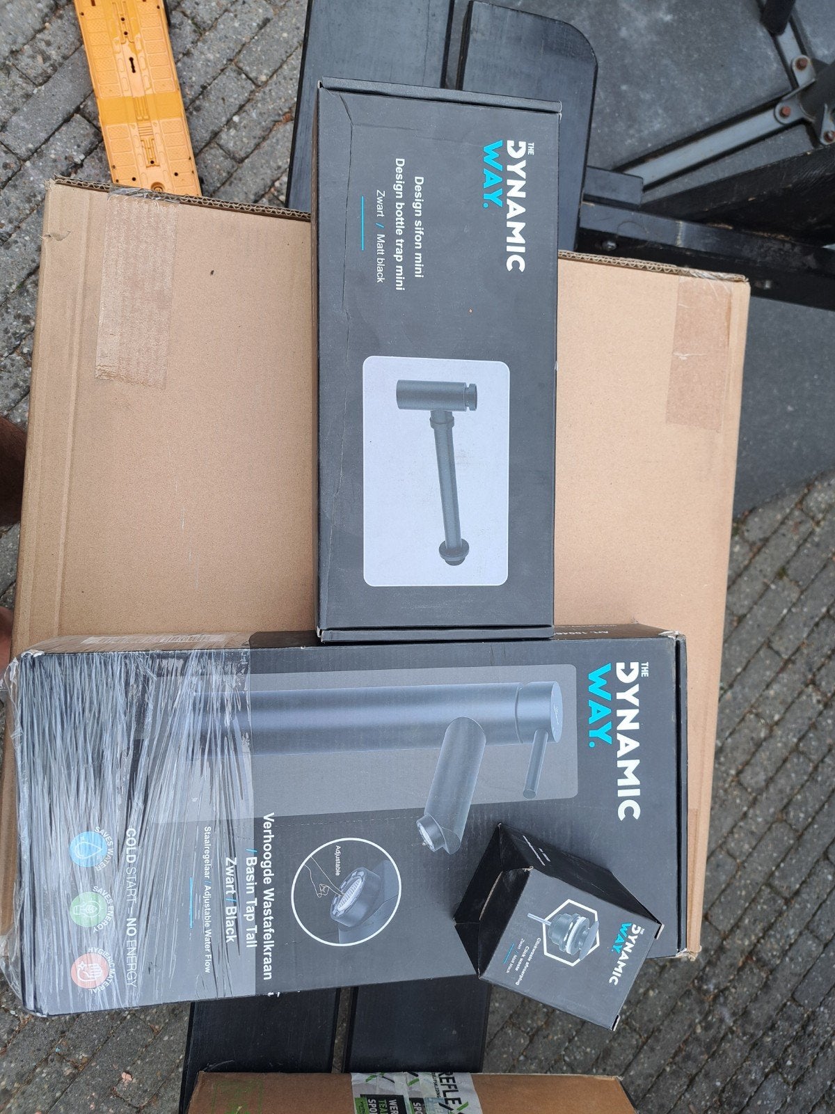 Wastafelkraan, bekersifon & push afvoerplug - Zwart, Ophalen of Verzenden, Nieuw, Kraan