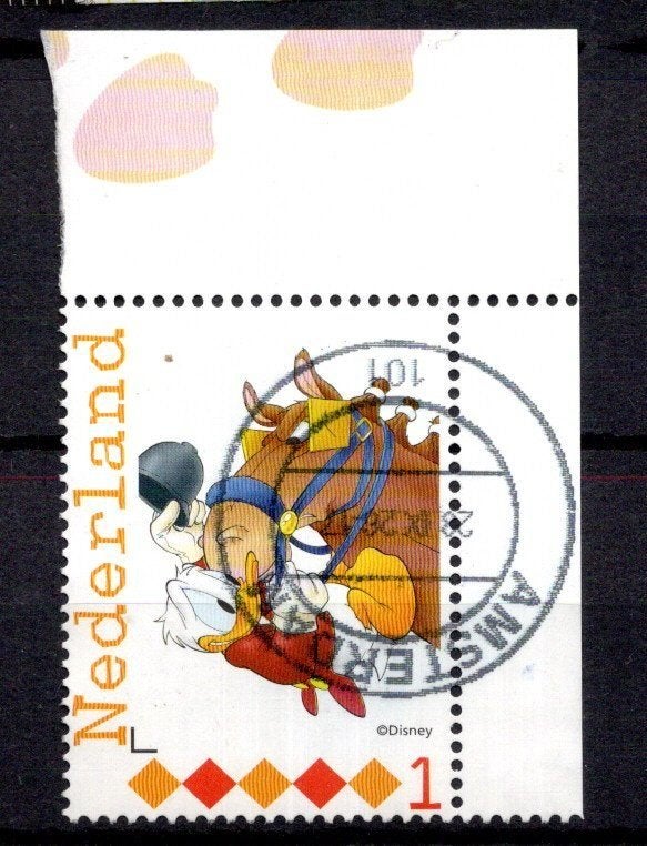 gestempelde zegel. persoonlijke:  Donald duck, Postzegels en Munten, Ophalen of Verzenden, Na 1940, Gestempeld