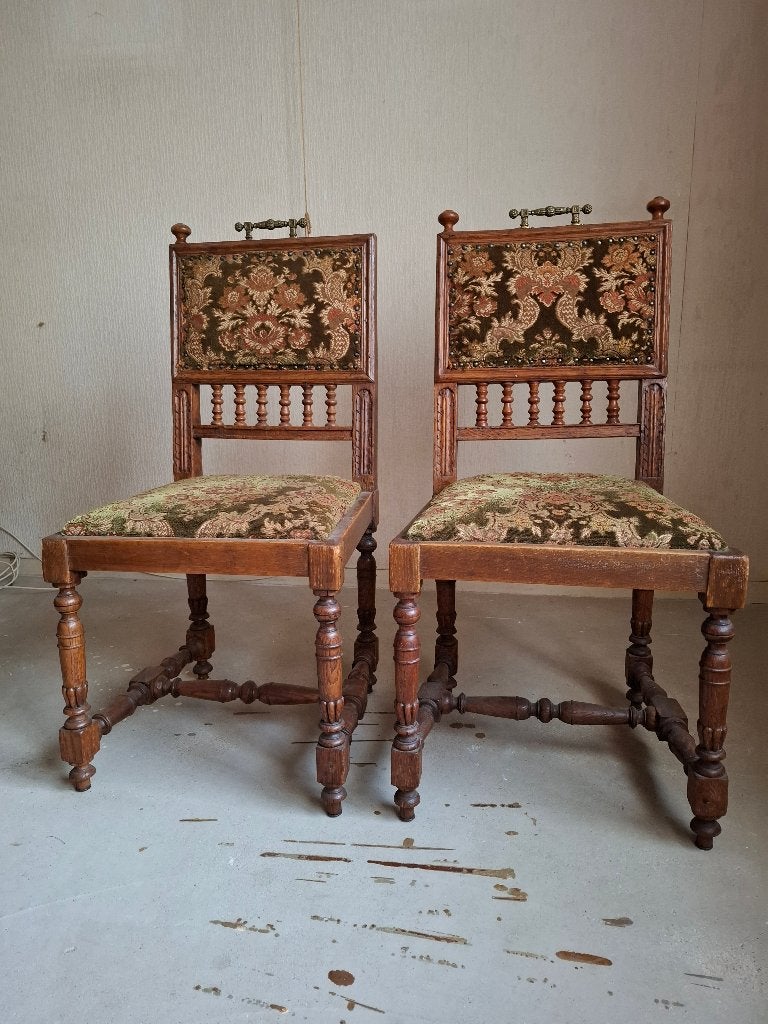 Eetkamerstoelen 2x, Ophalen, Gebruikt, Twee, Bruin