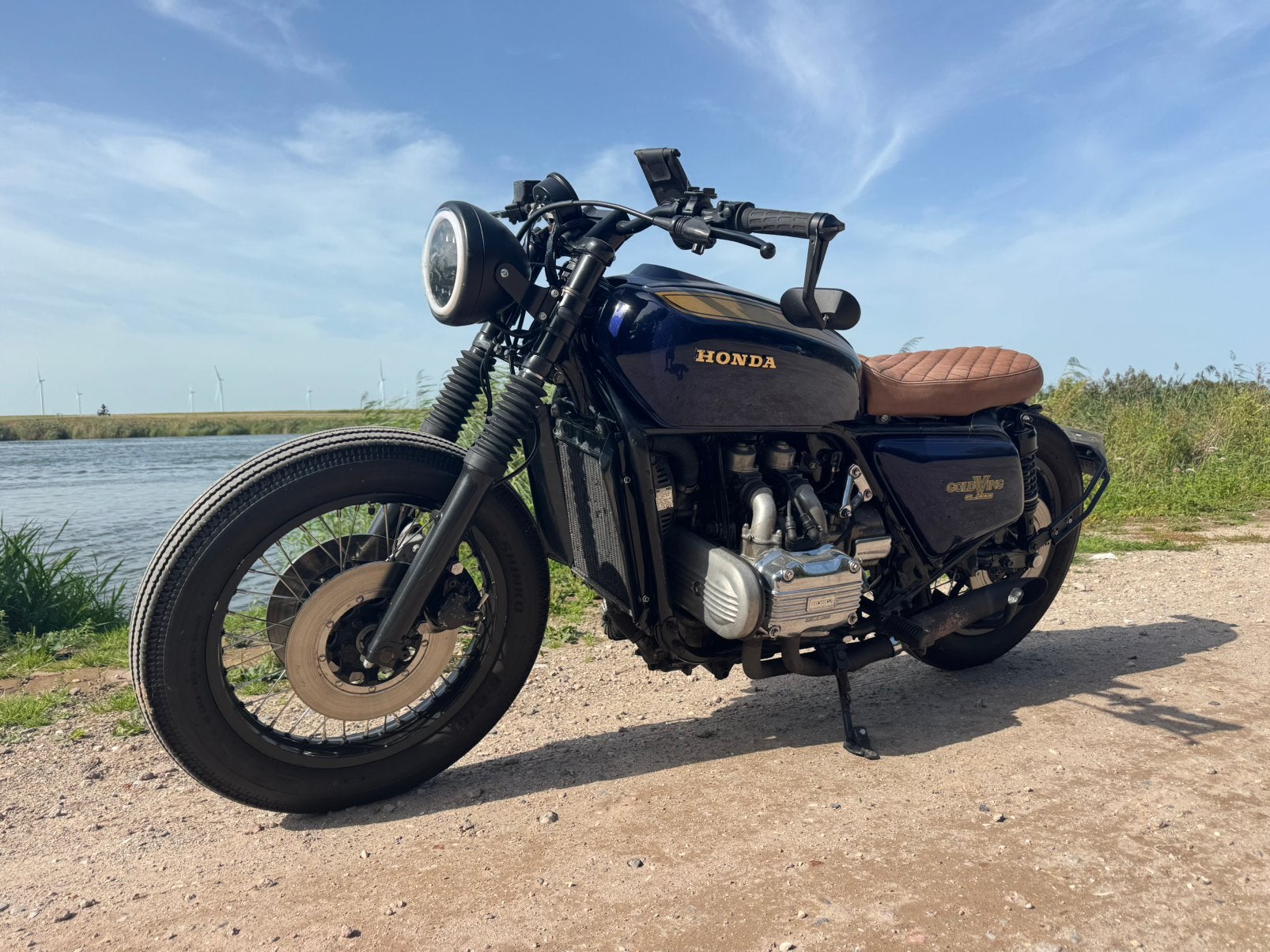 Honda Goldwing GL1000 - caféracer custom oldtimer (1977), Motoren, 4 cilinders, Motorrijbewijs A, Toermotor, Cardan-aandrijving