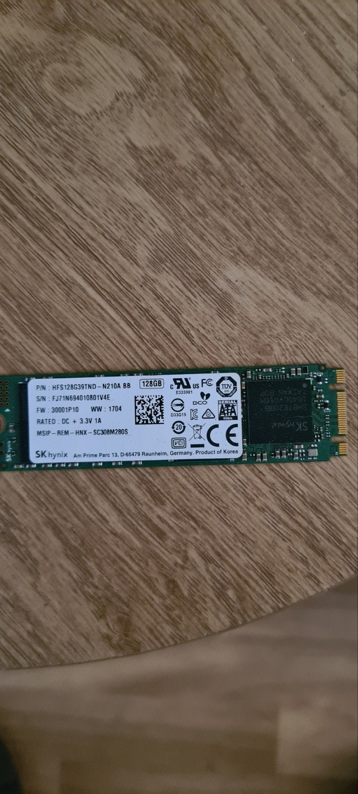 SK Hynix M.2 SSD 128GB, Computers en Software, Harde schijven, Gebruikt, Ophalen of Verzenden, SK Hynix, Laptop