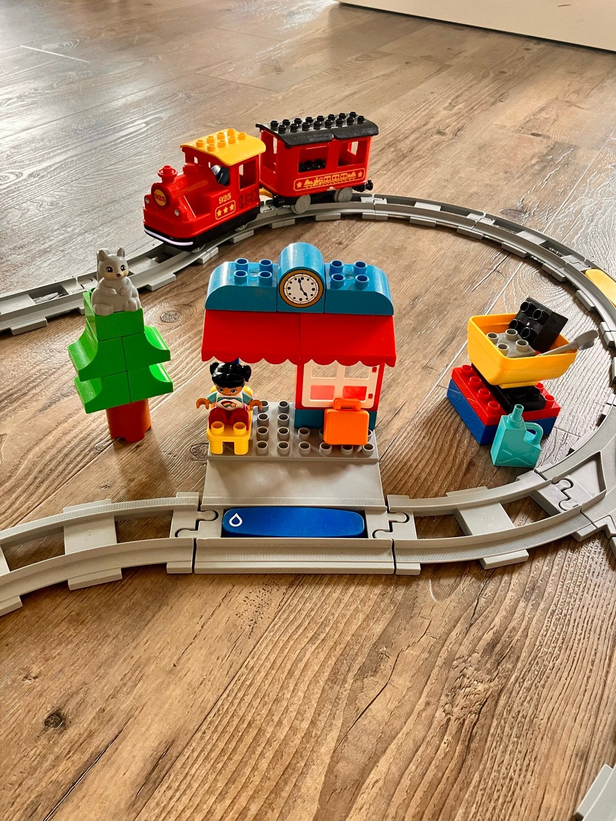 Lego Duplo Stoomtrein met rails en station, Kinderen en Baby's, Speelgoed | Duplo en Lego, Ophalen, Zo goed als nieuw, Compleet