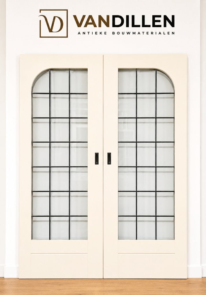 ZGAN ensuite schuifdeuren glas in lood, stevig en zwaar!, 120 cm of meer, Binnendeur, Ophalen of Verzenden, 200 tot 215 cm