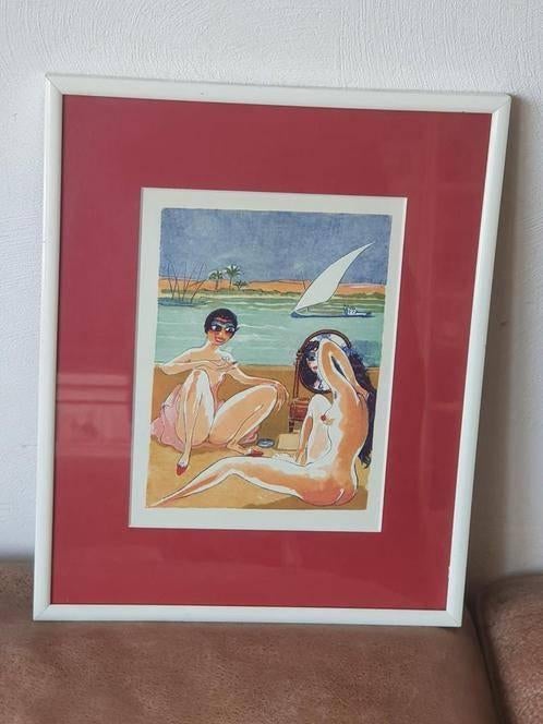 Kees van Dongen 2 naakte vrouwen Arabië, Antiek en Kunst, Ophalen