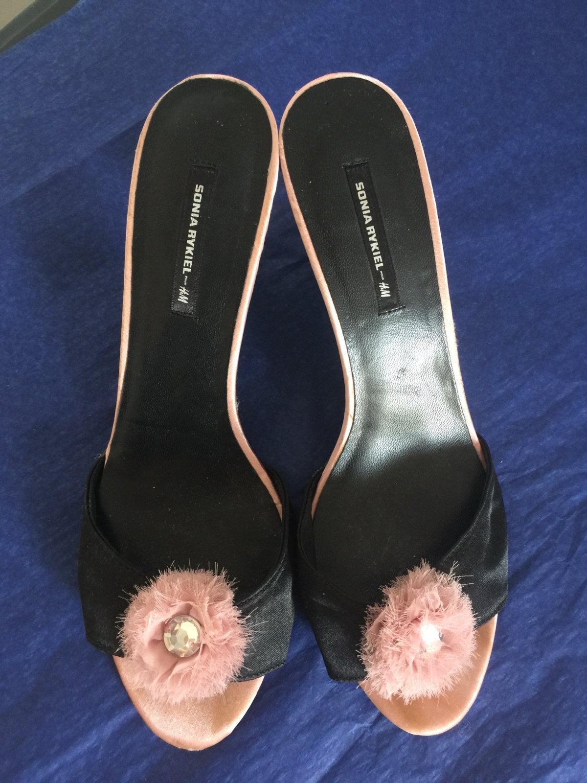 Sonia Rykiel x H&M Muiltjes met hak en strass maat 40., Verzenden, Sandalen of Muiltjes, Zo goed als nieuw, Roze