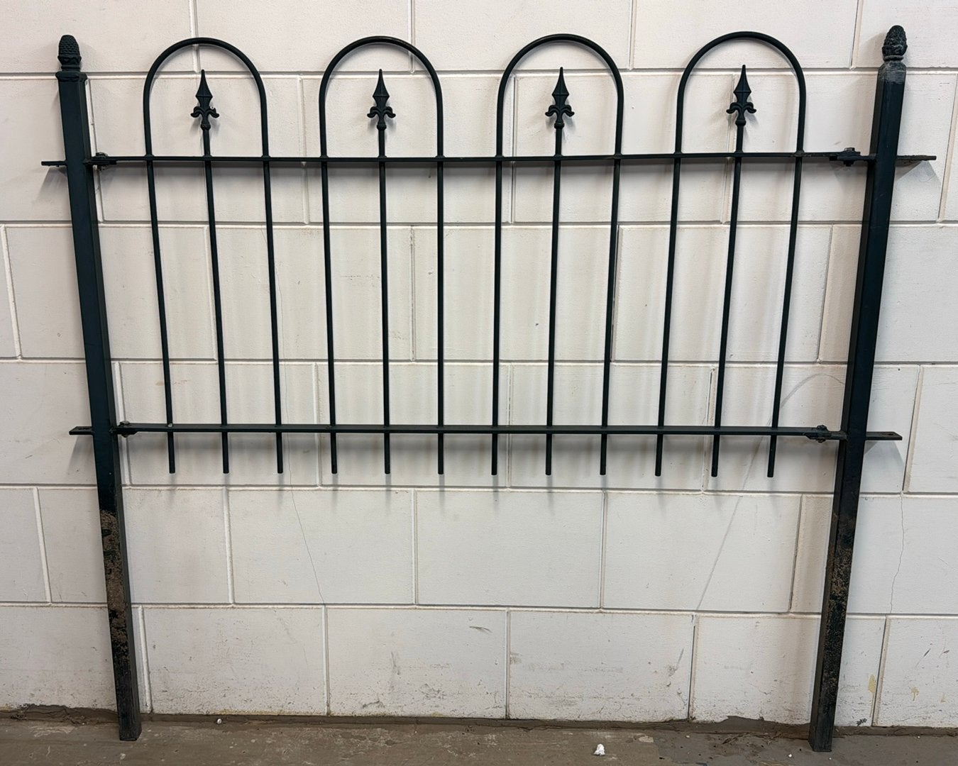 Donkergroen ijzeren hek met poort, Tuin en Terras, Met poort, Gebruikt, Ophalen of Verzenden, Tuinhek