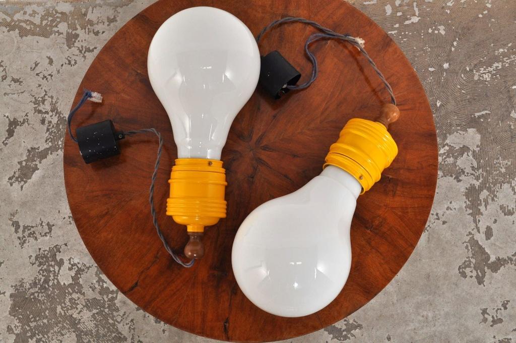 Pop art bulb lamps vintage gloeilampen oversized hanglamp, Ophalen of Verzenden, Gebruikt, Glas, Minder dan 50 cm