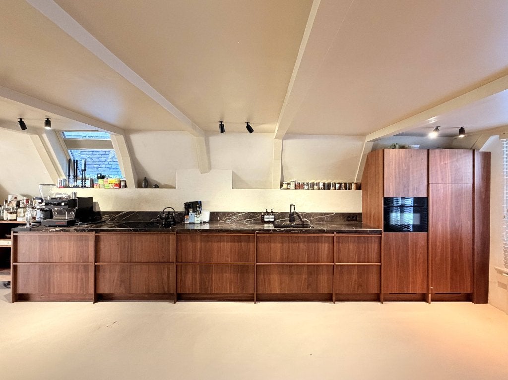 Ecker maatwerk keuken 6m | Compleet met Miele & Quooker, Ophalen, Bruin, Graniet of Steen, Enkelwandige keuken