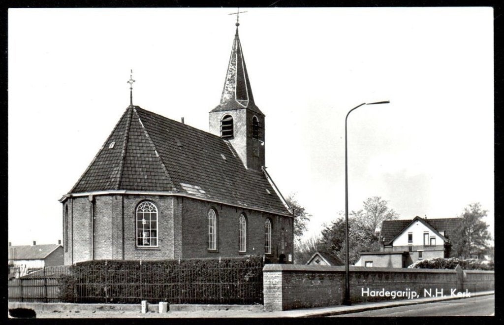 Oude ansicht - Hardegarijp - N. H. Kerk - FRL, Ophalen of Verzenden, 1940 tot 1960, Ongelopen, Friesland
