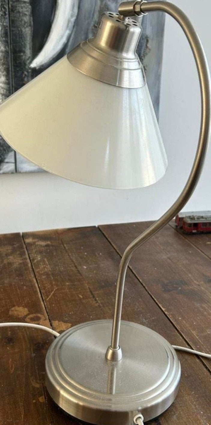 Vintage IKEA Kroby tafellamp - Melkglas & Chroom, Ophalen of Verzenden, Zo goed als nieuw, IKEA, Vintage