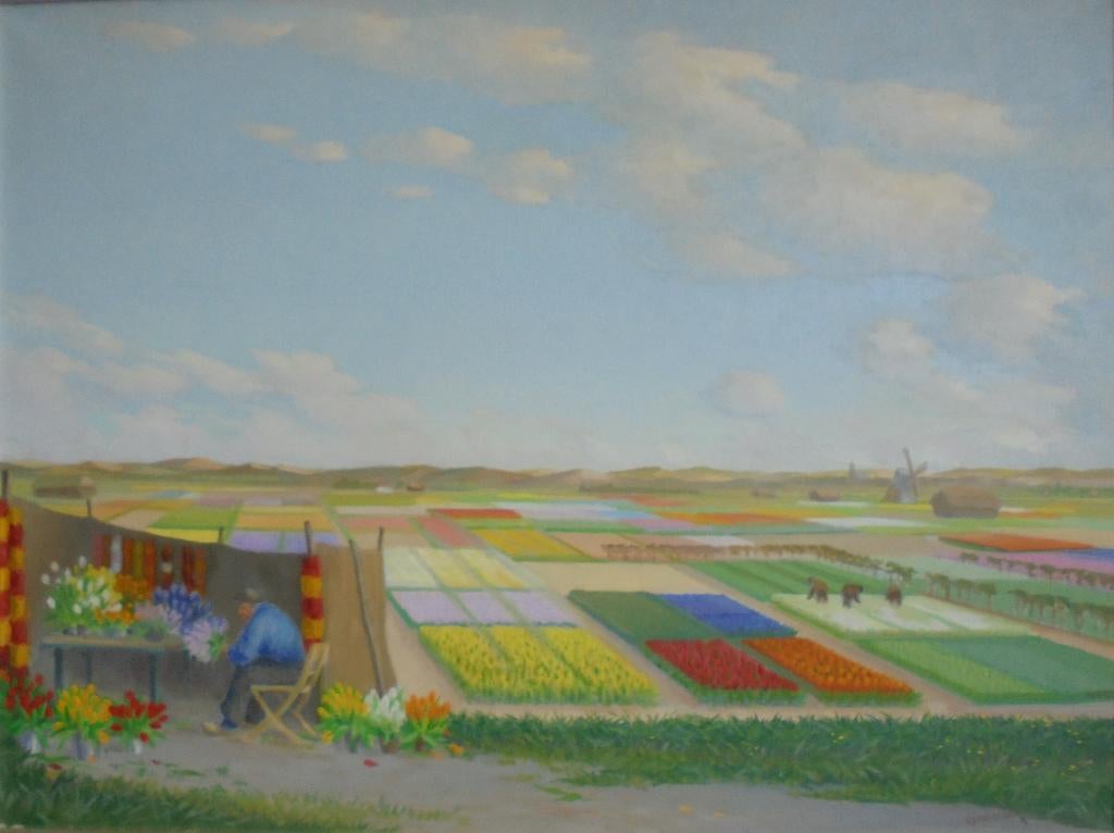 Dirk Smorenberg.1883-1960.Tulpenbollen velden.Museaal!!!, Ophalen
