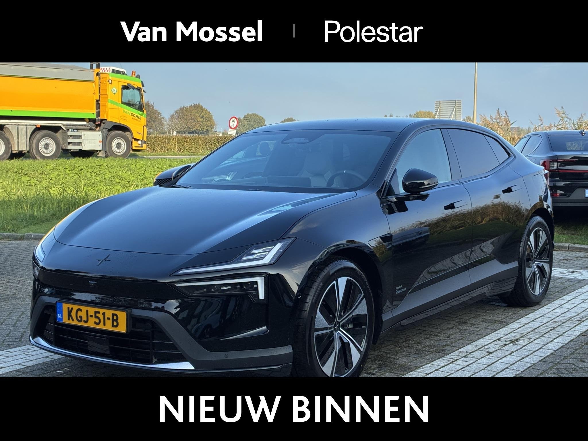Polestar 4 Long Range Single motor Plus 100 kWh, Auto's, Automaat, Achterwielaandrijving, 100 kWh, Zwart
