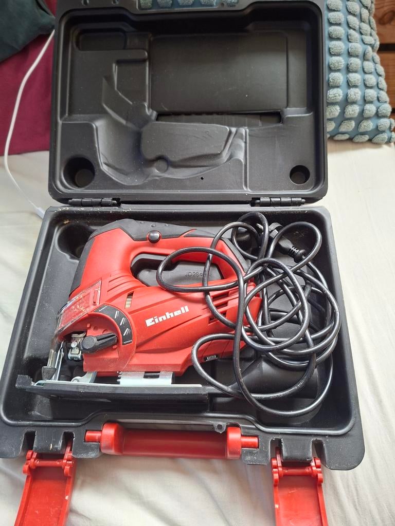 Einhell Decoupeerzaag in Koffer - Bedraad, Gebruikt, Decoupeerzaag, Ophalen of Verzenden, 30 tot 70 mm