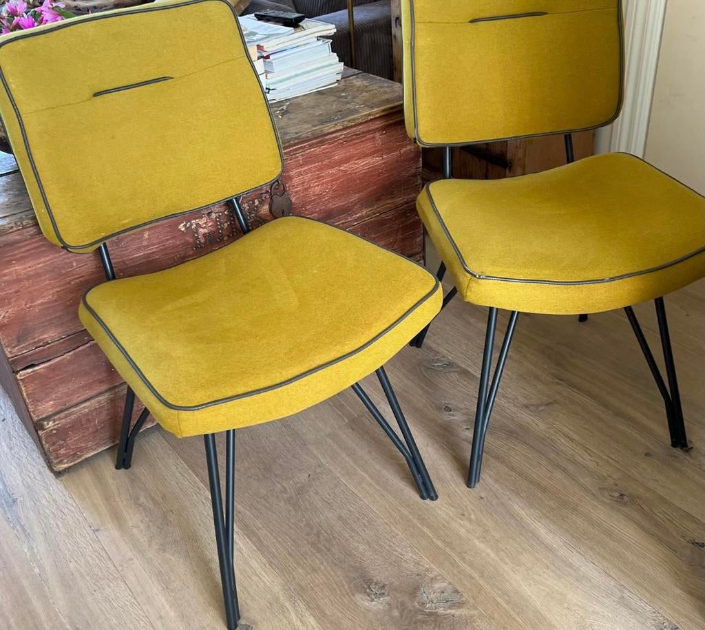 2 retro stoeltjes, Huis en Inrichting, Stoelen, Ophalen, Zo goed als nieuw, Twee