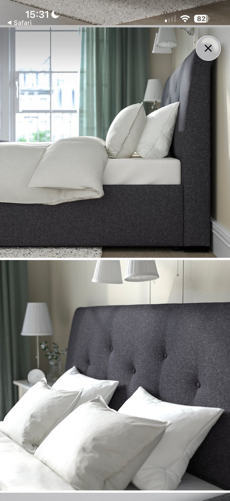 Foto 5 van IKEA Bed 140x200, Donkergrijs, Met Opbergruimte + matras