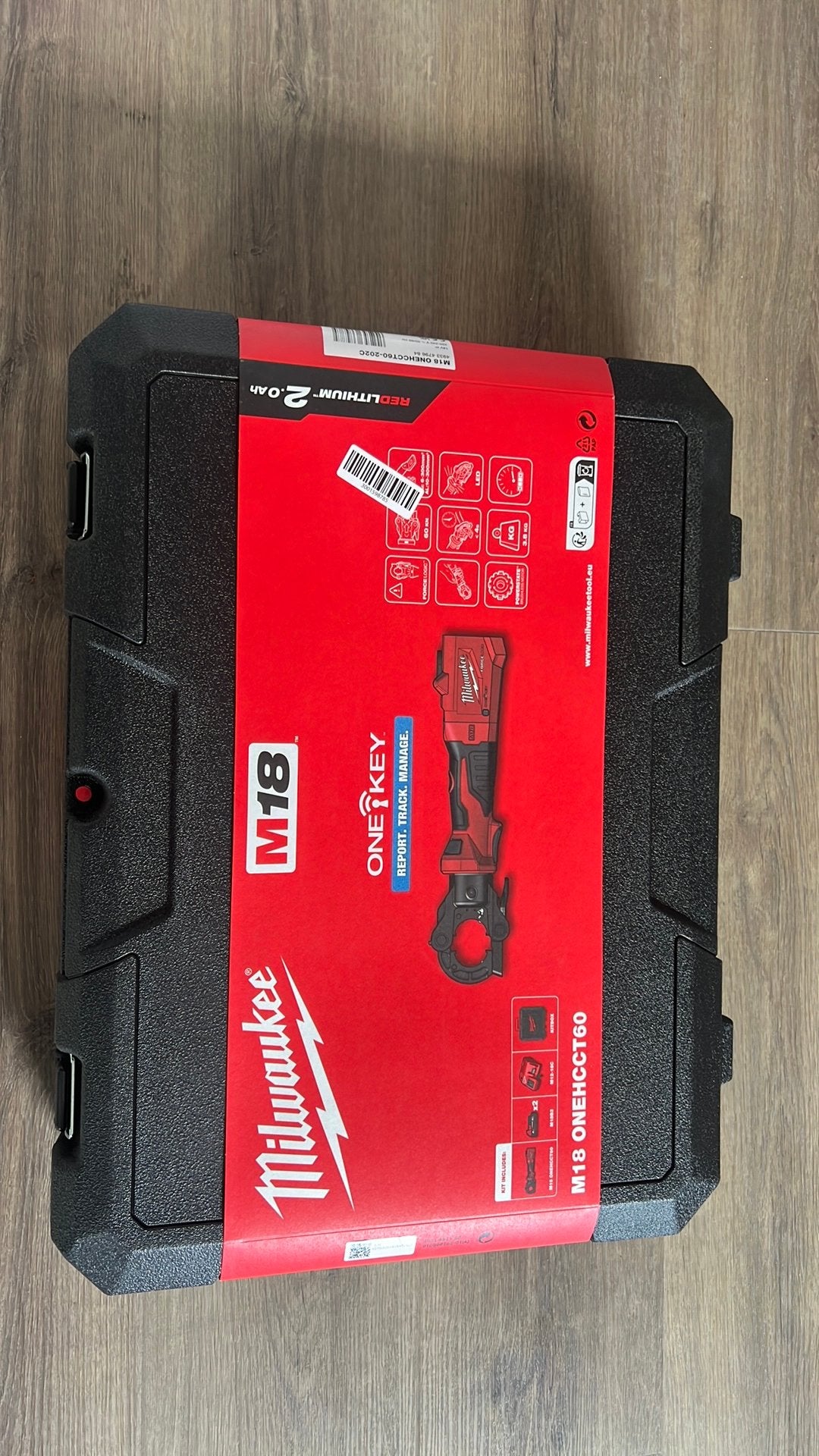 Milwaukee M18 ONEHCCT60- 202C FORCE LOGIC Perstang, Doe-het-zelf en Verbouw, Gereedschap | Handgereedschap, Ophalen, Nieuw, Overige typen