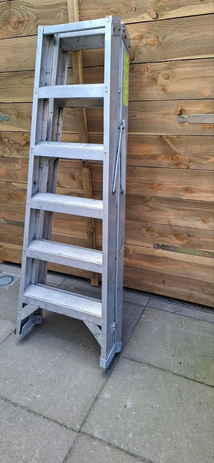 Aluminium dubbel oploopbare trap 5 treden., Ophalen, Minder dan 2 meter