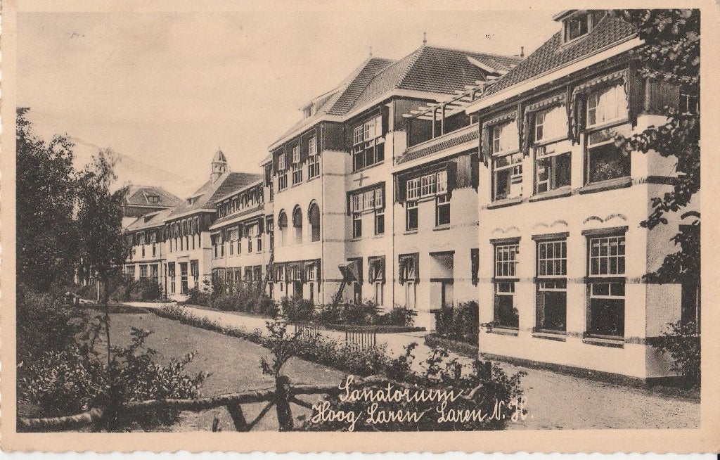 Kaart Sanatorium Hoog Laren in Laren 1938, Ophalen of Verzenden, 1920 tot 1940, Gelopen, Noord-Holland