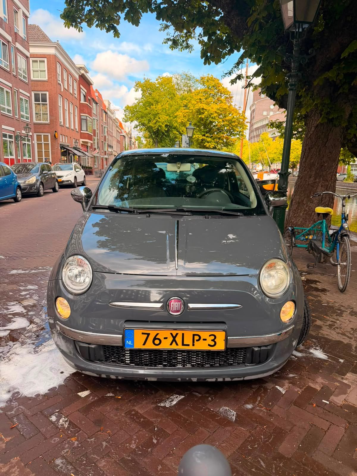 Fiat 500 1.2 69pk LPG 2012 Grijs, 1242 cc, 4 cilinders, 840 kg, Origineel Nederlands