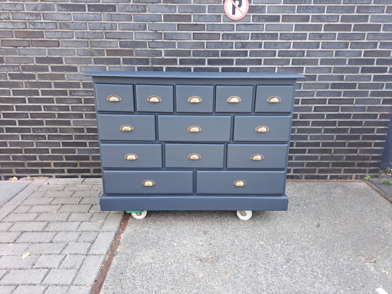 Grijze grenen ladekast commode refurbished, RoDeKo Volendam, R.kooij65@gmail.com, Gebruikt, 100 tot 150 cm