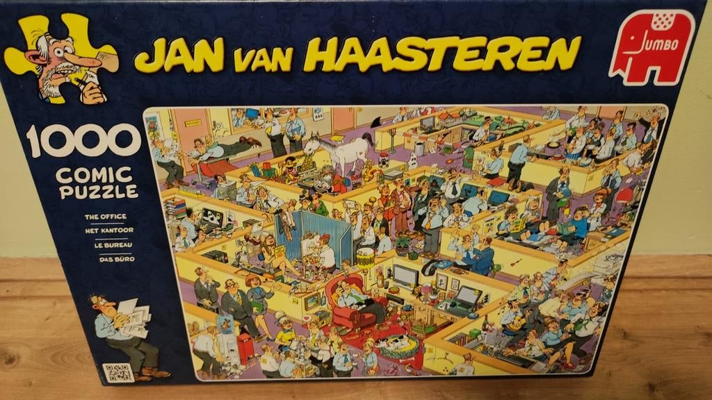 Jan van Haasteren Het Kantoor 1000 stukjes., Hobby en Vrije tijd, Denksport en Puzzels, Ophalen, 500 t/m 1500 stukjes, Zo goed als nieuw