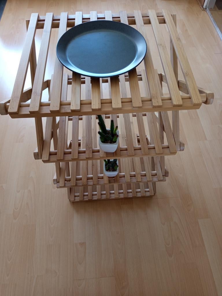 Handige opvouwbare campingtafel van bamboe, Caravans en Kamperen, Ophalen of Verzenden, Zo goed als nieuw, Campingtafel