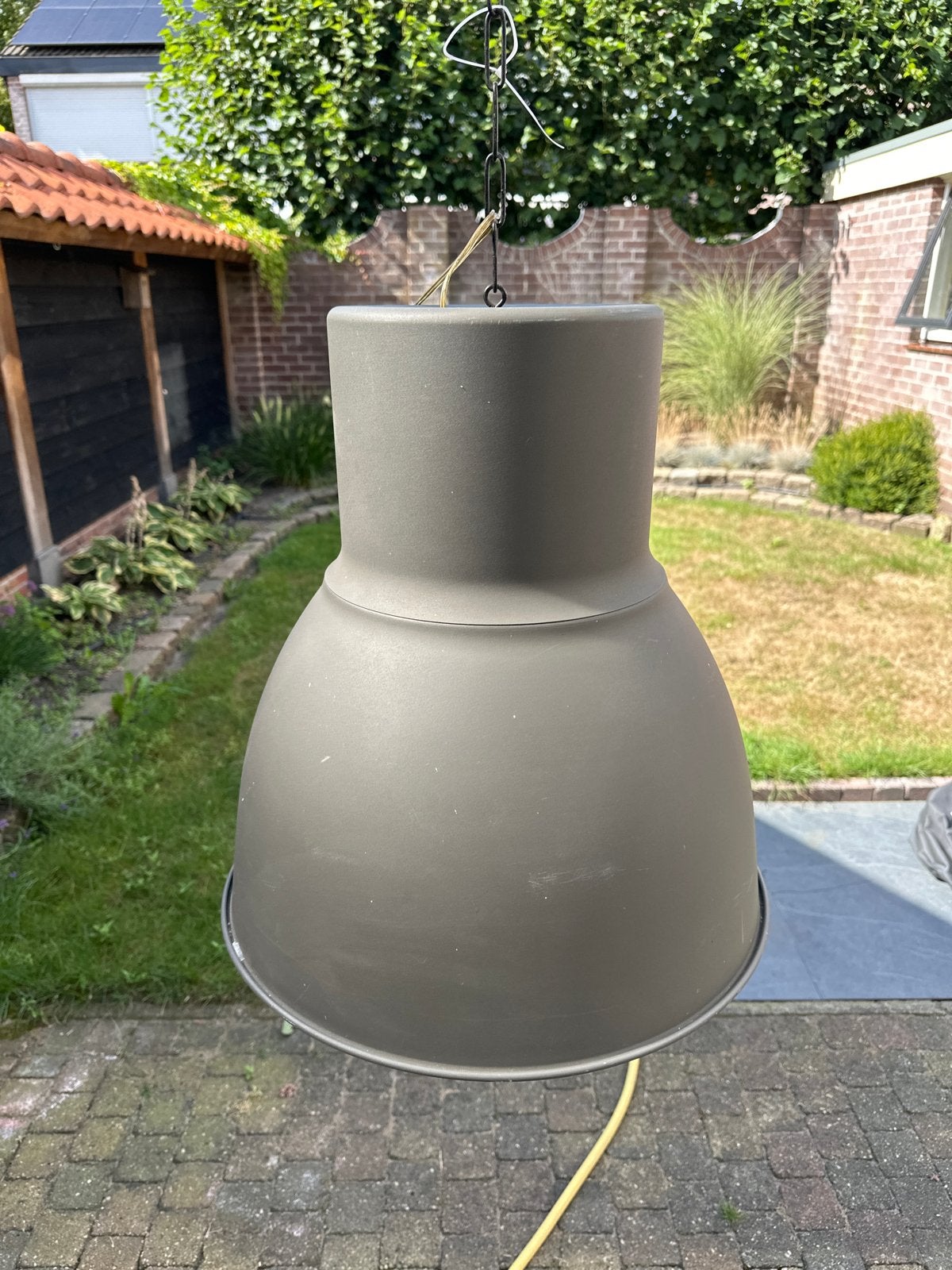 Grote industriële hanglamp - Grijs, Ophalen, Gebruikt, E27 (groot)