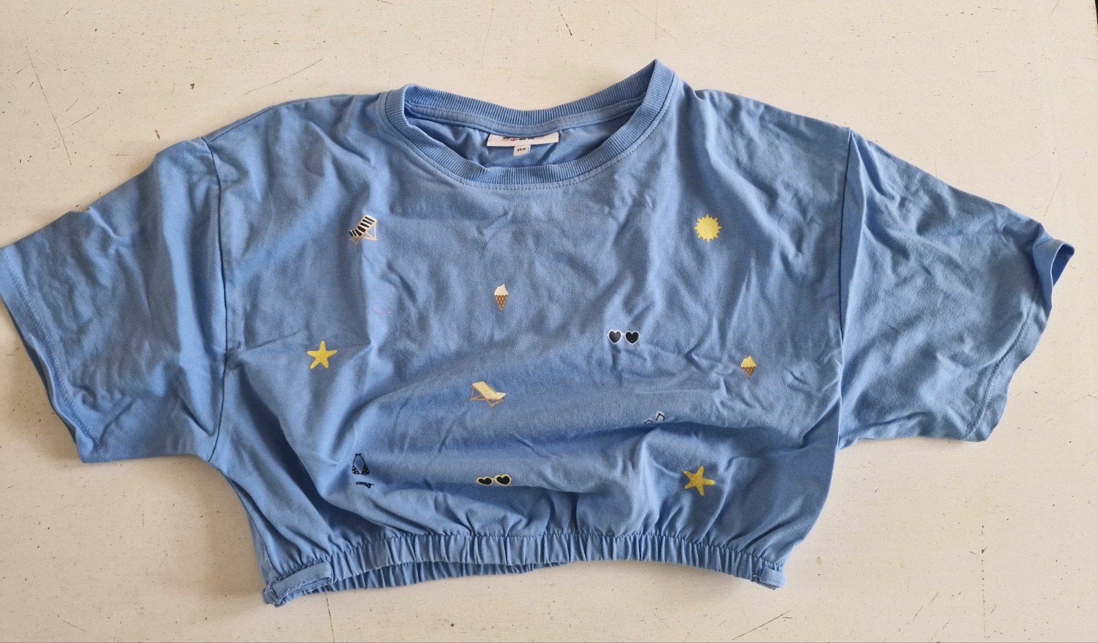 Set van 2 Cropped T-shirts Meisjes - Fish & Chips, Ophalen, Fish & Chips, Gebruikt, Meisje