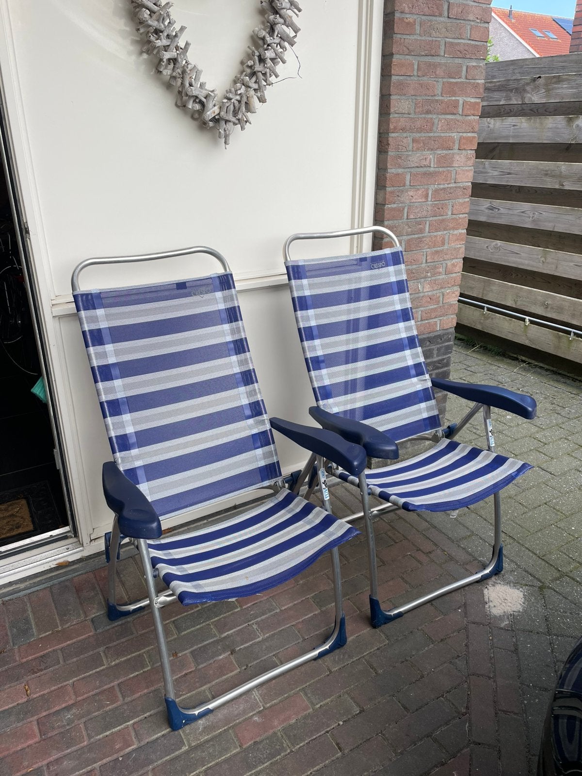 2 nette Crespo campingstoelen, Caravans en Kamperen, Kampeermeubelen, Ophalen, Gebruikt, Campingstoel