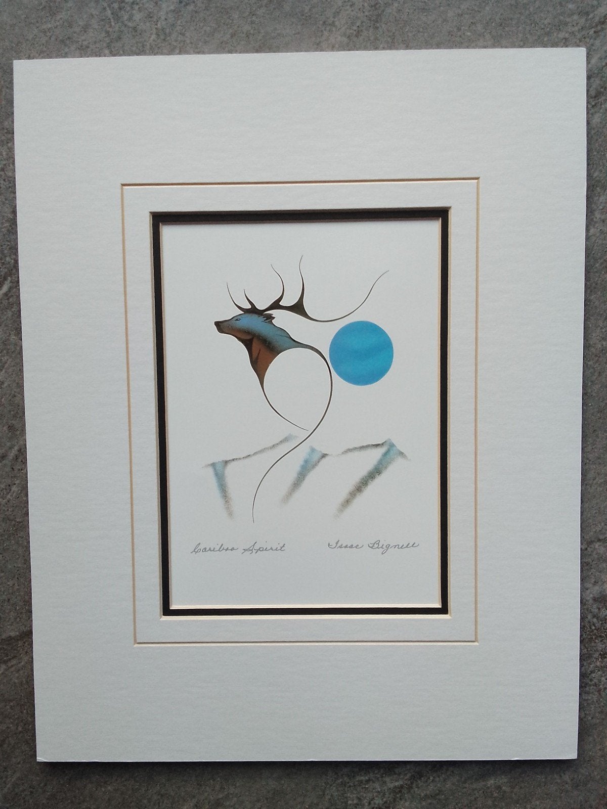 Kunst kaarten: Wolf Spirit & Cariboo Spirit, Isaac Bignell, Antiek en Kunst, Kunst | Tekeningen en Foto's, Print, Gesigneerd, Ophalen of Verzenden