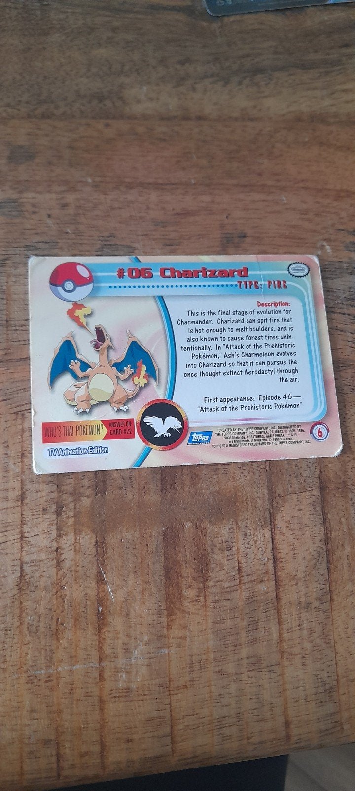 charizard kaart uit 1999, Ophalen of Verzenden, Zo goed als nieuw, Losse kaart