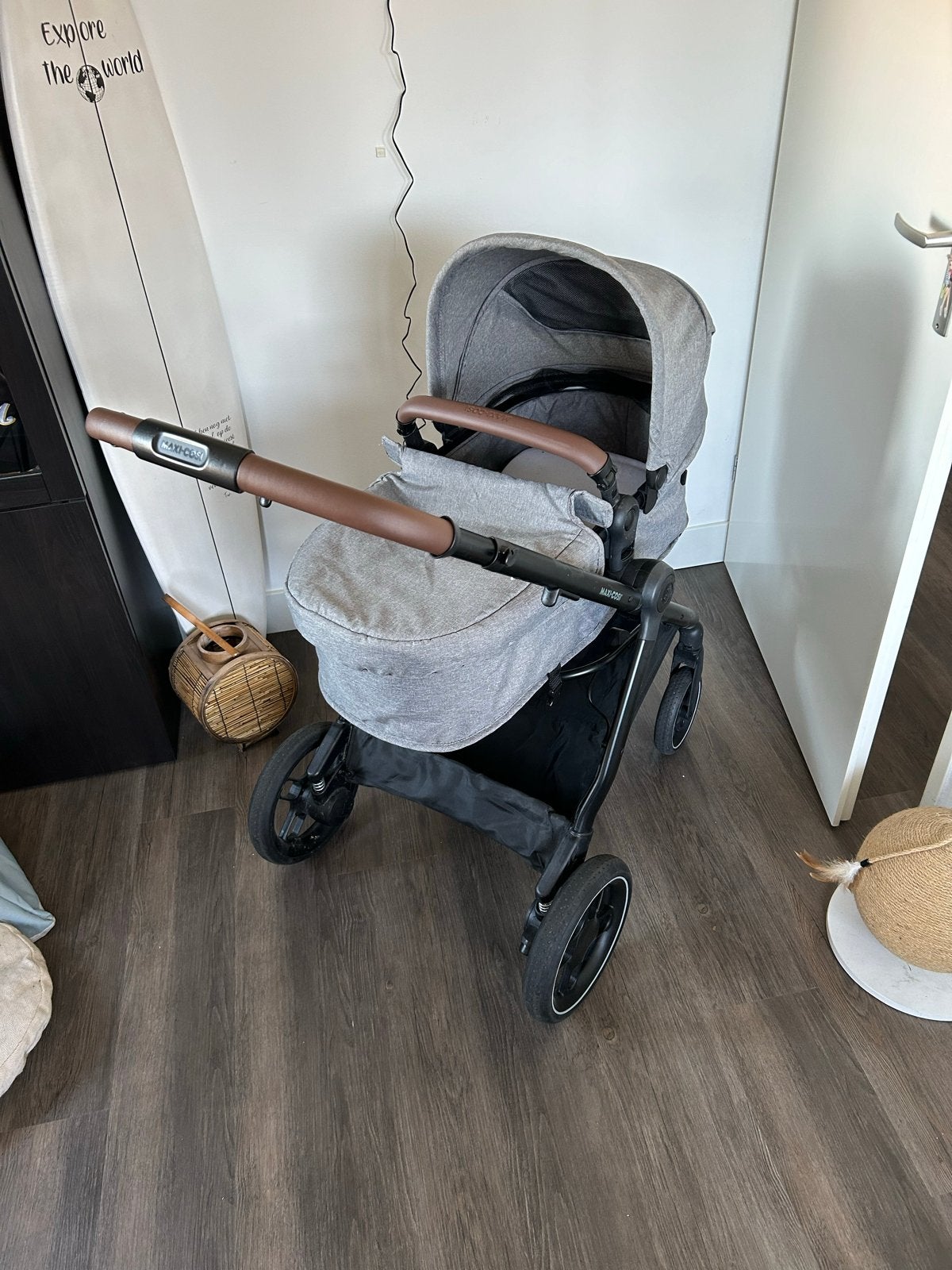 Maxi-Cosi Adorra Luxe Combiwagen met autostoeltje en base, Ophalen, Gebruikt, Combiwagen, Met autostoeltje