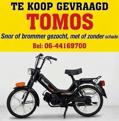 Te koop gevraagd TOMOS Gezocht inkoop bel 06-44169700, Ophalen, Gebruikt, Overige typen, Tomas