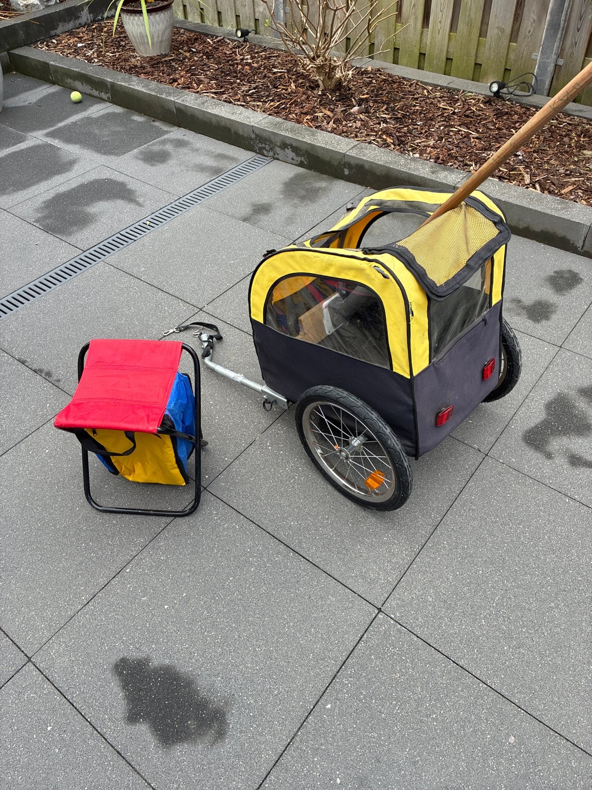 Hondenkar/viskarretje met visstoeltje voor achter de fiets, Fietsen en Brommers, Ophalen of Verzenden, Gebruikt, Hondenkar