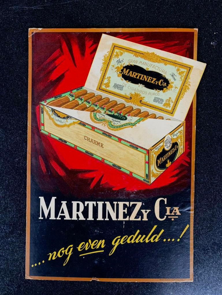 Reclame display bord martinez sigaren philips maastricht, Verzamelen, Ophalen, Gebruikt, Reclamebord