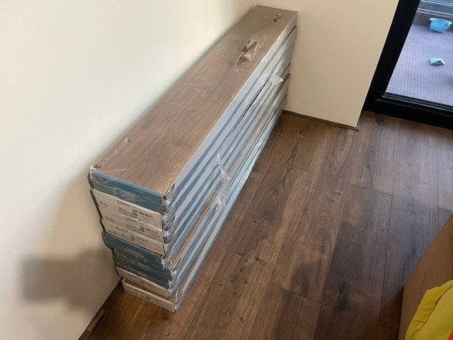 9 pakketten kliklaminaat, à 18 m2, Doe-het-zelf en Verbouw, Ophalen, 50 tot 150 cm, Nieuw, 10 m² of meer